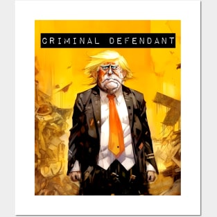 Trump: Criminal Defendant No. 2 on a Dark Background Posters and Art